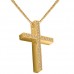 Χρυσός μασίφ σταυρός βάπτισης αρραβώνα Κ14 με αλυσίδα